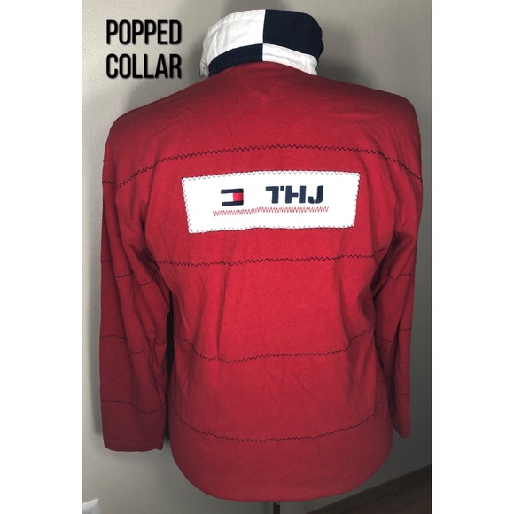 Red long sleeve polo shirt by Tommy Jeans 501 - Picture 4 of 6